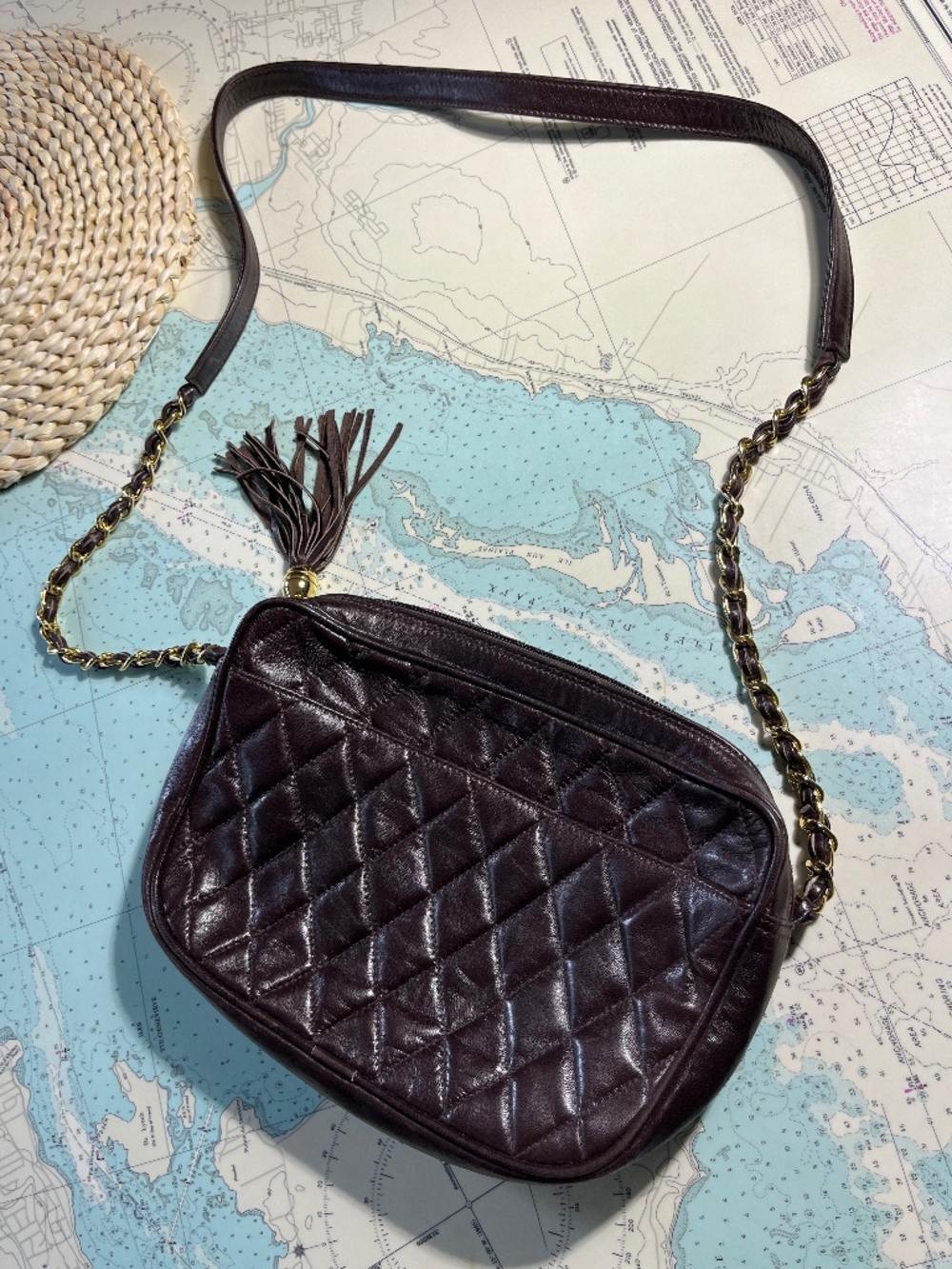 Vintage Holt Renfrew Quilted Patent Leather Bag